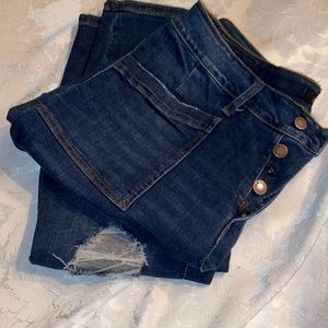 Judy blue skinny distressed button fly